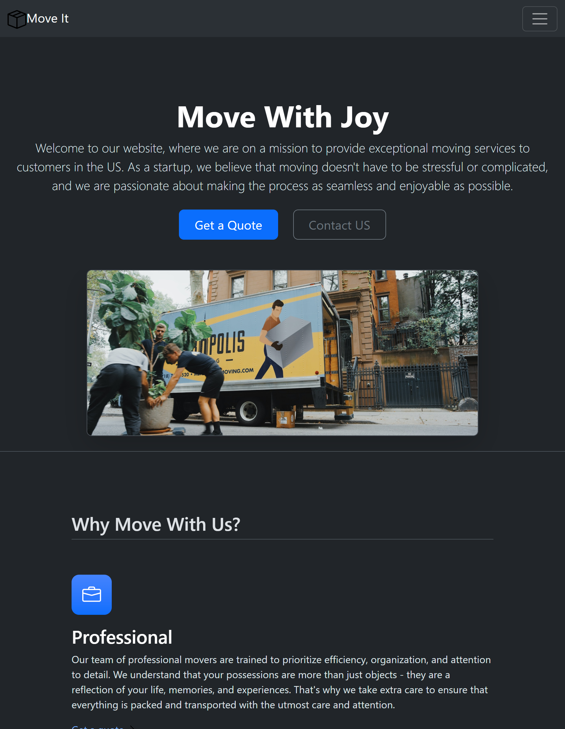 Screenshot of Move It project